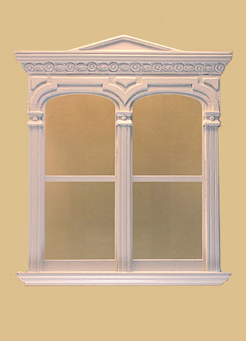 Golden Gate Decorated Double Window, White