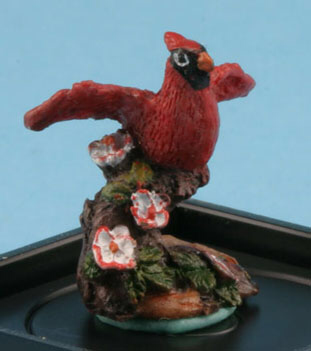 Cardinal on branch figurine by Jeannetta Kendall, LIMITED STOCK