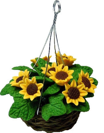 Hanging Basket of Sunflowers