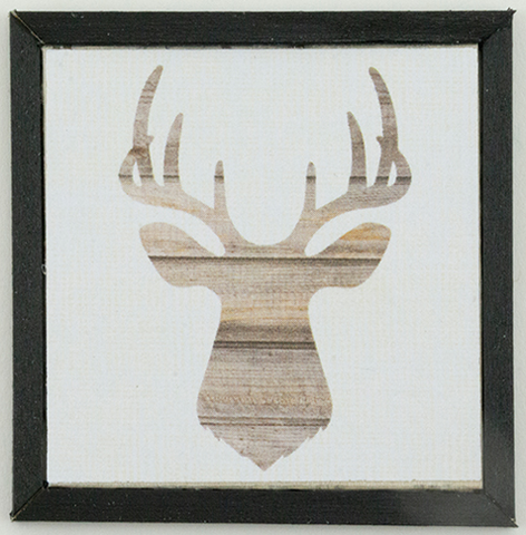 Deer Head Silhouette, Framed Print