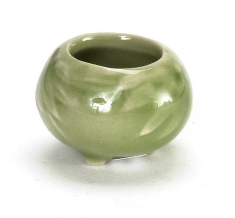 Round Pot, Glazed Soft Green