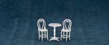 Patio Set, Three Piece Table and Chairs, Metal, White