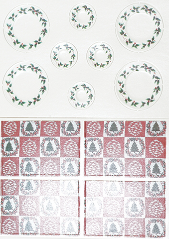 Christmas paper plate setting