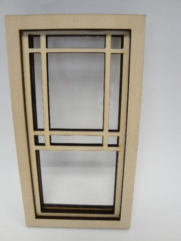 Prairie Style Window with Half Square Design – Dollhouse Junction