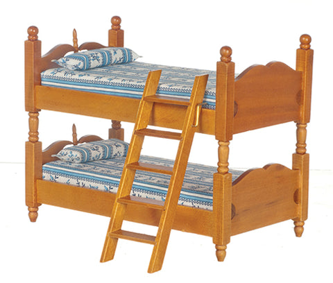 Bunk Bed, Walnut and Plaid