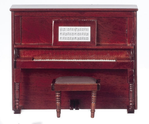 Upright Piano and Bench, Mahogany
