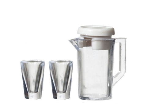 Water Pitcher and Two Glasses