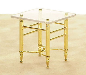 End Table, Brass and Glass