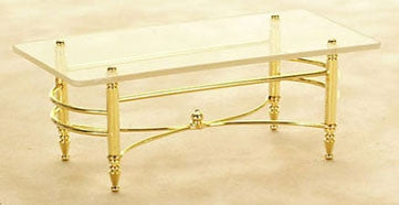 Coffee Table, Brass and Glass