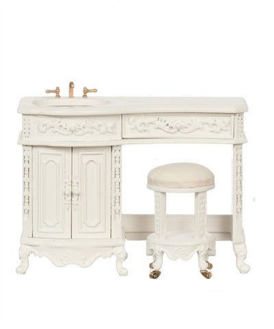 Avalon Sink With Stool, White ON SPECIAL