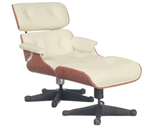 Eames Chair and Ottoman, White