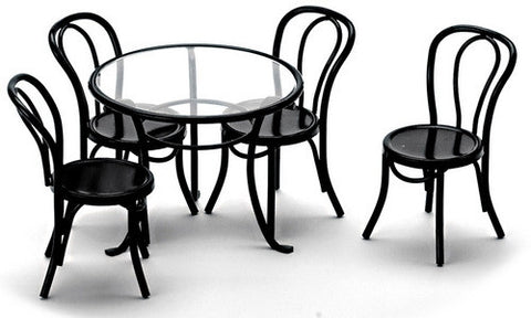 Table and Chair Set, Black Metal