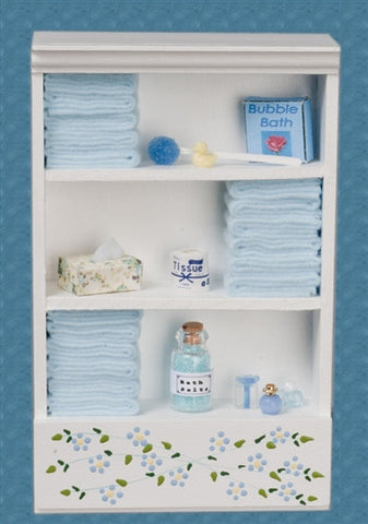 Bath Cabinet with Accessories, Large, Light Blue