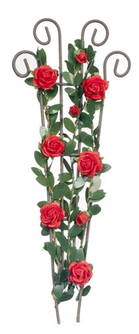 Trellis with Red Roses