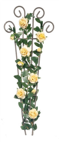 Trellis with Yellow Roses