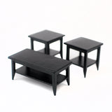 End Table with Shelf, Black
