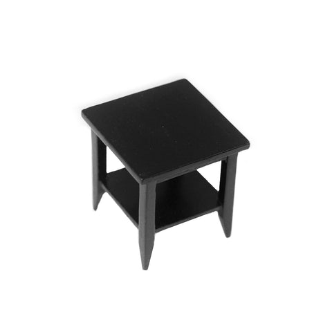 End Table with Shelf, Black