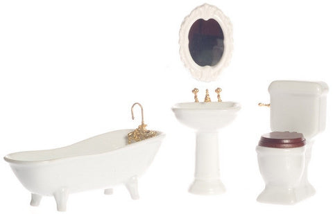 Four Piece Porcelain White Bathroom Set