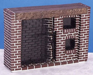 Colonial Walk-In Brick Fireplace