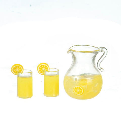 Lemonade and Two Filled Glasses