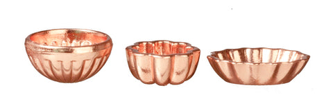 Small Copper Bundt Pans, Set of 3