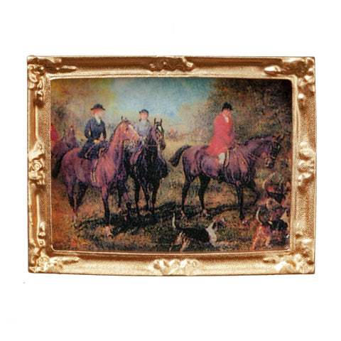 Polo Match Painting, Gold Frame