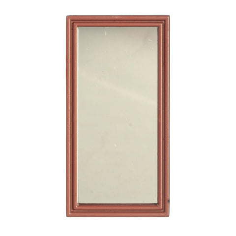 Small Rectangle Mirror with Brown Frame