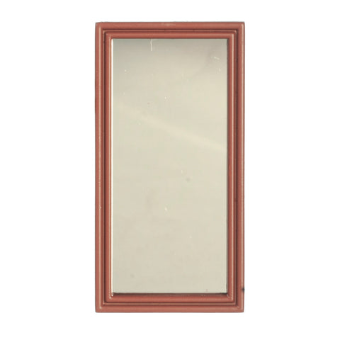 Small Rectangle Mirrior Small Rectangle Mirror with Brown Frame – Dollhouse Junction