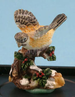 Chickadee on Holly figurine by Jeannetta Kendall