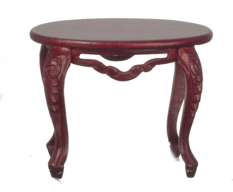 Fancy Victorian Oval End Table, Mahogany