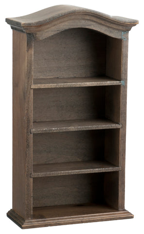 Arched Weathered Gray Bookcase