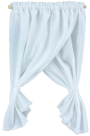 Tieback Double Swage White Curtain