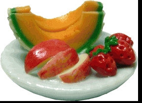 Plate with Cantaloupe and Strawberries