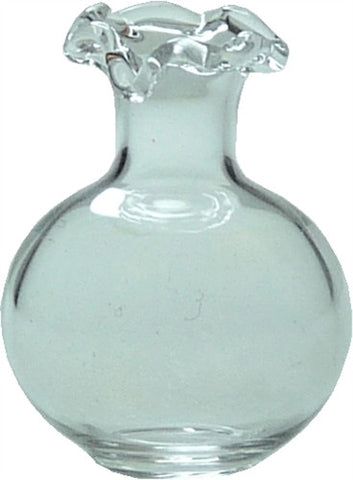 Glass Vase W/Fluted Neck