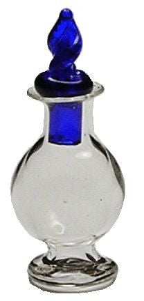 Glass Perfume/Decanter W/Blue Twis