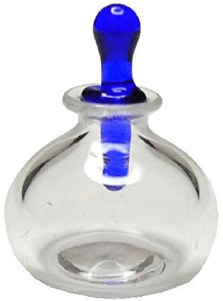 Round Glass Jar W/Blue Stopper