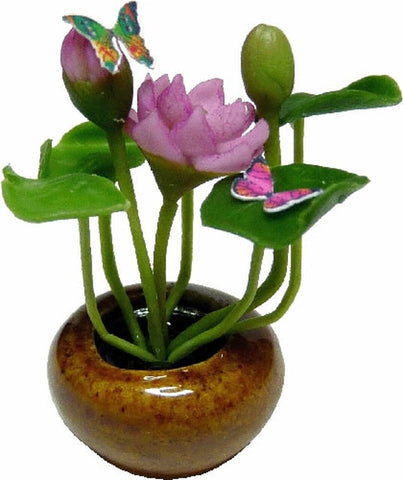 Water Lily Floral Arrangement with Butterfly