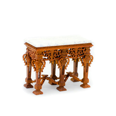Grand Estate Console, Walnut with Marble Top
