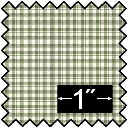 Silk Fabric, French Check, Green
