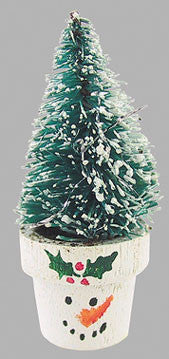 Christmas Tree in Snowman Pot