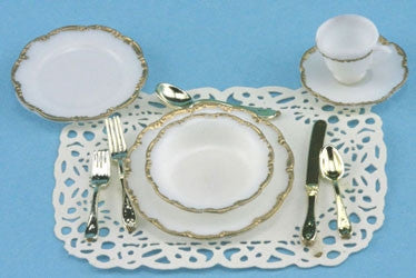 Place Setting For One - GOLD TRIM