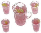 Lemonade Set, Pink, Pitcher and Four Glasses