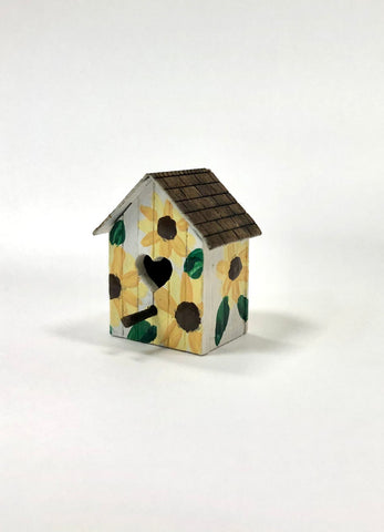 Birdhouse with Sunflowers