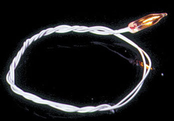 12 Volt Flame Tip Bulb with White Wire