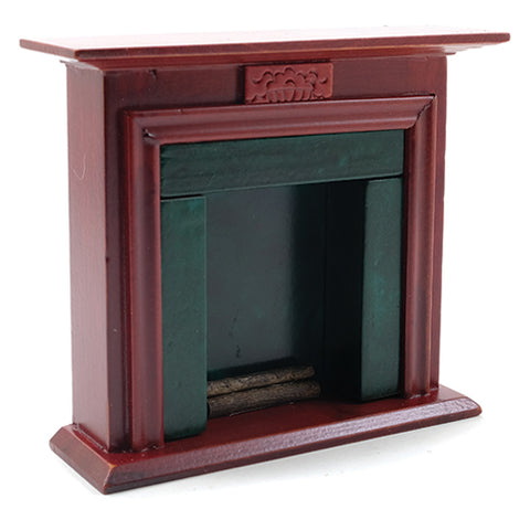 Fireplace, Mahogany and Green Marble