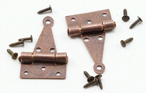 Two Pair, Rubbed Bronze T-Hinges With 24 Nails
