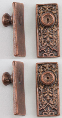 Ornate Door Knob, 4/Pk, Oil Rubbed Bronze