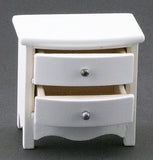 Night Stand, White with Silver Knobs