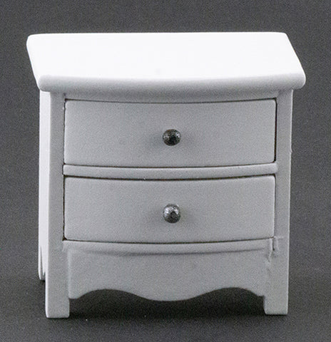Night Stand, White with Silver Knobs
