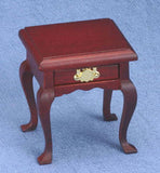 End Table with Drawer, Mahogany